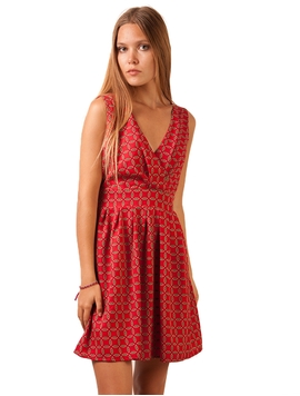 Rochie Casual Cu Pense Rosu